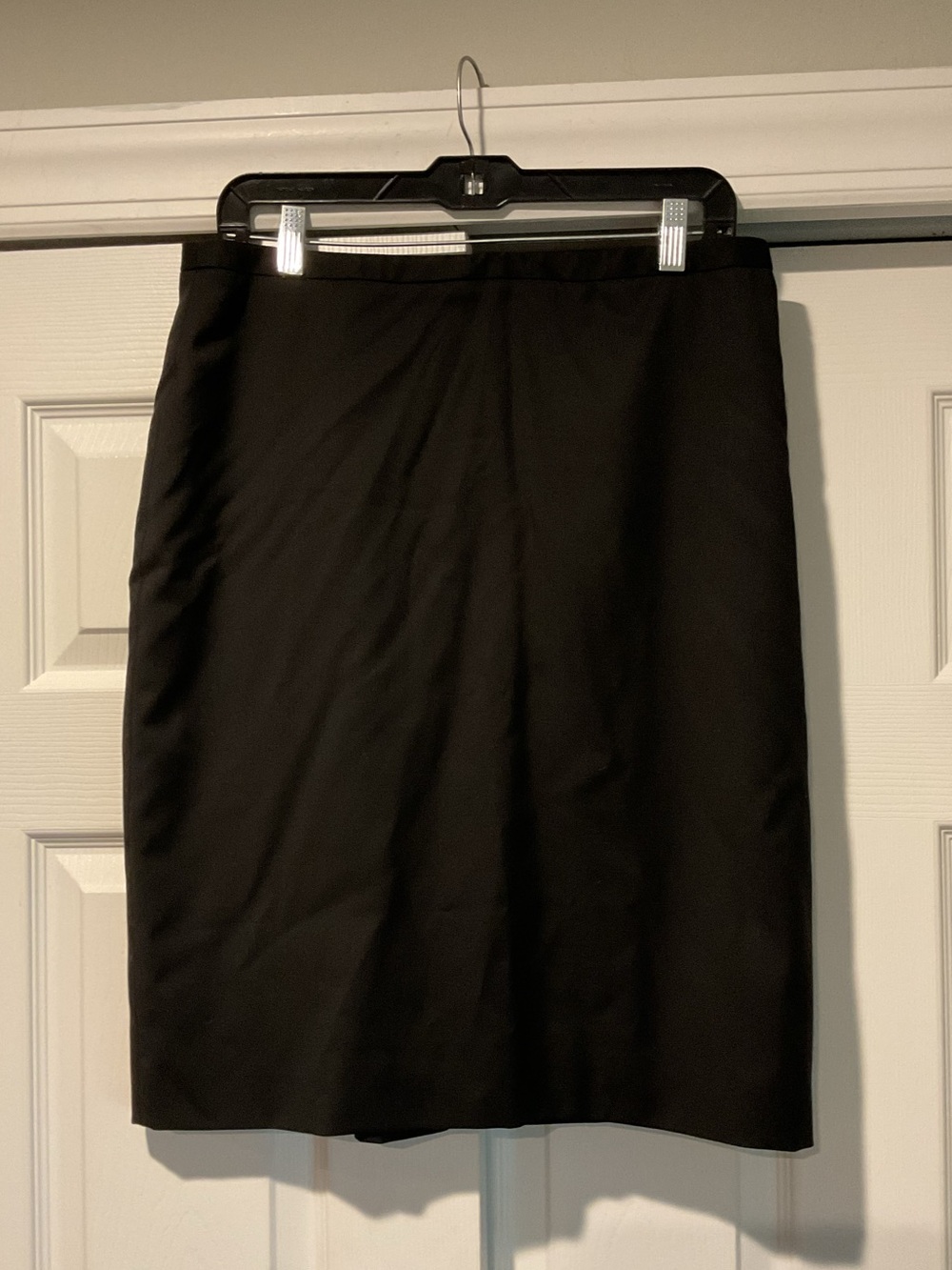 Brooks Brothers Vintage Black Wool Midi Dress Pencil Skirt Minimalist Work sz 12
